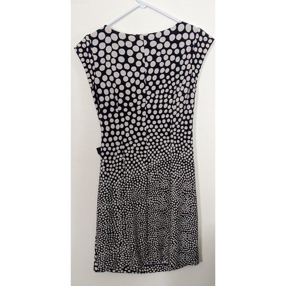 Just Taylor Polkadot Navy White Day Dress, Sz L - Picture 2 of 6